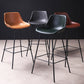 Industrial Leather Distressed Barstool Black Living Room Bar Stool with Bucket Seat Clearhalo 'Bar Furniture' 'Bar Stools' 'bar_stools' 'furniture_bar_stools' 'Kitchen & Dining Furniture' 'kitchen&dining_furn' 'kitchen' 'kitchen_furn' Furniture' 4183146