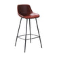 Industrial Leather Distressed Barstool Black Living Room Bar Stool with Bucket Seat Red 1 Piece Clearhalo 'Bar Furniture' 'Bar Stools' 'bar_stools' 'furniture_bar_stools' 'Kitchen & Dining Furniture' 'kitchen&dining_furn' 'kitchen' 'kitchen_furn' Furniture' 4183147