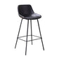Industrial Leather Distressed Barstool Black Living Room Bar Stool with Bucket Seat Black 1 Piece Clearhalo 'Bar Furniture' 'Bar Stools' 'bar_stools' 'furniture_bar_stools' 'Kitchen & Dining Furniture' 'kitchen&dining_furn' 'kitchen' 'kitchen_furn' Furniture' 4183148