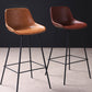 Industrial Leather Distressed Barstool Black Living Room Bar Stool with Bucket Seat Clearhalo 'Bar Furniture' 'Bar Stools' 'bar_stools' 'furniture_bar_stools' 'Kitchen & Dining Furniture' 'kitchen&dining_furn' 'kitchen' 'kitchen_furn' Furniture' 4183153