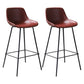 Industrial Leather Distressed Barstool Black Living Room Bar Stool with Bucket Seat Red Set of 2 Clearhalo 'Bar Furniture' 'Bar Stools' 'bar_stools' 'furniture_bar_stools' 'Kitchen & Dining Furniture' 'kitchen&dining_furn' 'kitchen' 'kitchen_furn' Furniture' 4183154