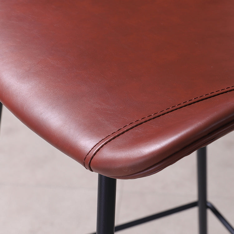 Industrial Leather Distressed Barstool Black Living Room Bar Stool with Bucket Seat Clearhalo 'Bar Furniture' 'Bar Stools' 'bar_stools' 'furniture_bar_stools' 'Kitchen & Dining Furniture' 'kitchen&dining_furn' 'kitchen' 'kitchen_furn' Furniture' 4183160