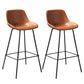 Industrial Leather Distressed Barstool Black Living Room Bar Stool with Bucket Seat Brown Set of 2 Clearhalo 'Bar Furniture' 'Bar Stools' 'bar_stools' 'furniture_bar_stools' 'Kitchen & Dining Furniture' 'kitchen&dining_furn' 'kitchen' 'kitchen_furn' Furniture' 4183161