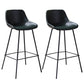 Industrial Leather Distressed Barstool Black Living Room Bar Stool with Bucket Seat Green Set of 2 Clearhalo 'Bar Furniture' 'Bar Stools' 'bar_stools' 'furniture_bar_stools' 'Kitchen & Dining Furniture' 'kitchen&dining_furn' 'kitchen' 'kitchen_furn' Furniture' 4183163