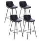 Industrial Leather Distressed Barstool Black Living Room Bar Stool with Bucket Seat Black Set of 4 Clearhalo 'Bar Furniture' 'Bar Stools' 'bar_stools' 'furniture_bar_stools' 'Kitchen & Dining Furniture' 'kitchen&dining_furn' 'kitchen' 'kitchen_furn' Furniture' 4183166