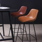 Industrial Leather Distressed Barstool Black Living Room Bar Stool with Bucket Seat Clearhalo 'Bar Furniture' 'Bar Stools' 'bar_stools' 'furniture_bar_stools' 'Kitchen & Dining Furniture' 'kitchen&dining_furn' 'kitchen' 'kitchen_furn' Furniture' 4183167