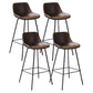 Industrial Leather Distressed Barstool Black Living Room Bar Stool with Bucket Seat Khaki Set of 4 Clearhalo 'Bar Furniture' 'Bar Stools' 'bar_stools' 'furniture_bar_stools' 'Kitchen & Dining Furniture' 'kitchen&dining_furn' 'kitchen' 'kitchen_furn' Furniture' 4183168