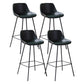 Industrial Leather Distressed Barstool Black Living Room Bar Stool with Bucket Seat Green Set of 4 Clearhalo 'Bar Furniture' 'Bar Stools' 'bar_stools' 'furniture_bar_stools' 'Kitchen & Dining Furniture' 'kitchen&dining_furn' 'kitchen' 'kitchen_furn' Furniture' 4183170