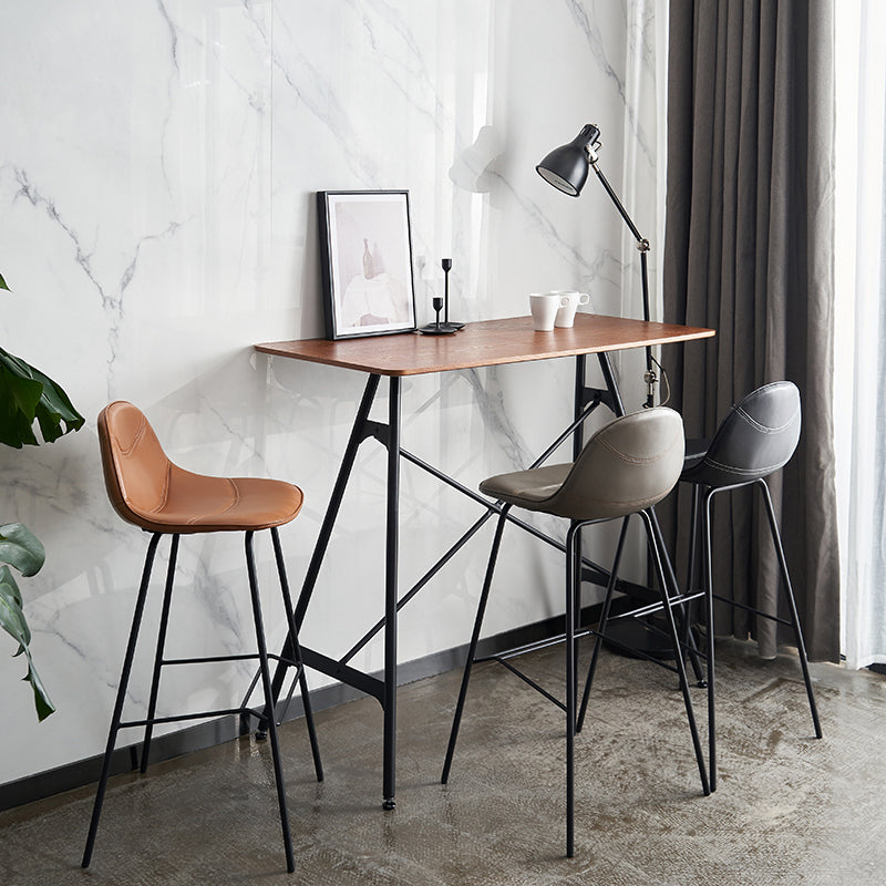 Industrial Black Counter Stools Iron Upholstered Bar Stools Bristol with Bucket Seat Clearhalo 'Bar Furniture' 'Bar Stools' 'bar_stools' 'furniture_bar_stools' 'Kitchen & Dining Furniture' 'kitchen&dining_furn' 'kitchen' 'kitchen_furn' Furniture' 4183186