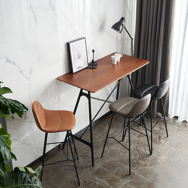 Industrial Black Counter Stools Iron Upholstered Bar Stools Bristol with Bucket Seat Clearhalo 'Bar Furniture' 'Bar Stools' 'bar_stools' 'furniture_bar_stools' 'Kitchen & Dining Furniture' 'kitchen&dining_furn' 'kitchen' 'kitchen_furn' Furniture' 4183187