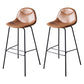 Industrial Black Counter Stools Iron Upholstered Bar Stools Bristol with Bucket Seat Brown Set of 2 Clearhalo 'Bar Furniture' 'Bar Stools' 'bar_stools' 'furniture_bar_stools' 'Kitchen & Dining Furniture' 'kitchen&dining_furn' 'kitchen' 'kitchen_furn' Furniture' 4183191