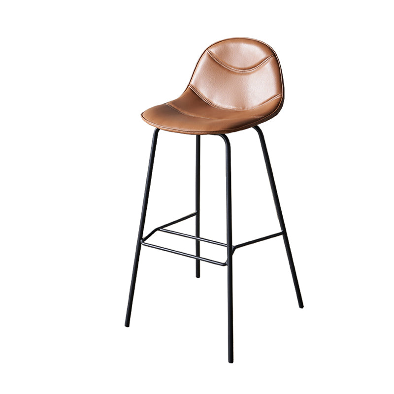 Industrial Black Counter Stools Iron Upholstered Bar Stools Bristol with Bucket Seat Clearhalo 'Bar Furniture' 'Bar Stools' 'bar_stools' 'furniture_bar_stools' 'Kitchen & Dining Furniture' 'kitchen&dining_furn' 'kitchen' 'kitchen_furn' Furniture' 4183192