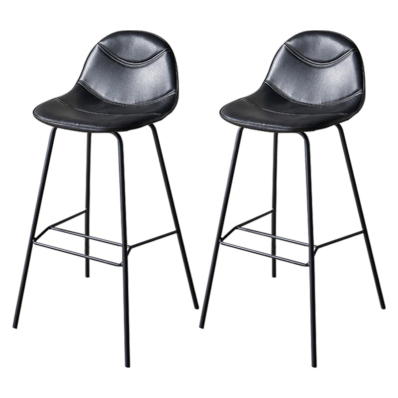 Industrial Black Counter Stools Iron Upholstered Bar Stools Bristol with Bucket Seat Black Set of 2 Clearhalo 'Bar Furniture' 'Bar Stools' 'bar_stools' 'furniture_bar_stools' 'Kitchen & Dining Furniture' 'kitchen&dining_furn' 'kitchen' 'kitchen_furn' Furniture' 4183195