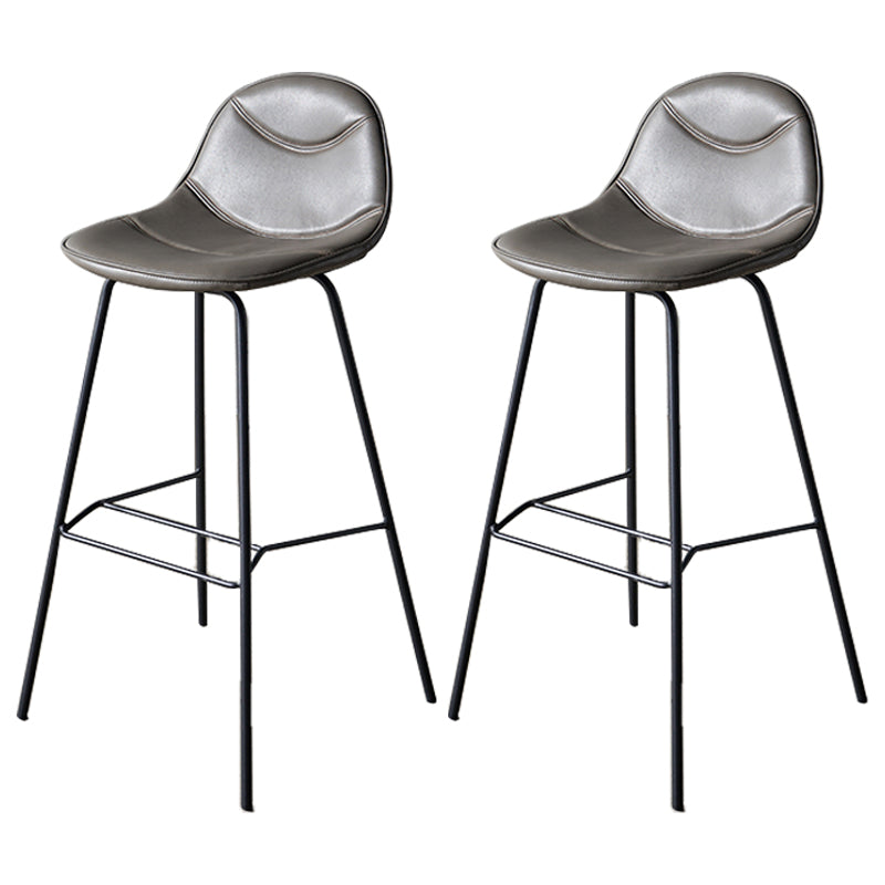 Industrial Black Counter Stools Iron Upholstered Bar Stools Bristol with Bucket Seat Grey Set of 2 Clearhalo 'Bar Furniture' 'Bar Stools' 'bar_stools' 'furniture_bar_stools' 'Kitchen & Dining Furniture' 'kitchen&dining_furn' 'kitchen' 'kitchen_furn' Furniture' 4183198