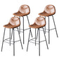 Industrial Black Counter Stools Iron Upholstered Bar Stools Bristol with Bucket Seat Brown Set of 4 Clearhalo 'Bar Furniture' 'Bar Stools' 'bar_stools' 'furniture_bar_stools' 'Kitchen & Dining Furniture' 'kitchen&dining_furn' 'kitchen' 'kitchen_furn' Furniture' 4183199