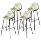 Industrial Black Counter Stools Iron Upholstered Bar Stools Bristol with Bucket Seat Off-White Set of 4 Clearhalo 'Bar Furniture' 'Bar Stools' 'bar_stools' 'furniture_bar_stools' 'Kitchen & Dining Furniture' 'kitchen&dining_furn' 'kitchen' 'kitchen_furn' Furniture' 4183200