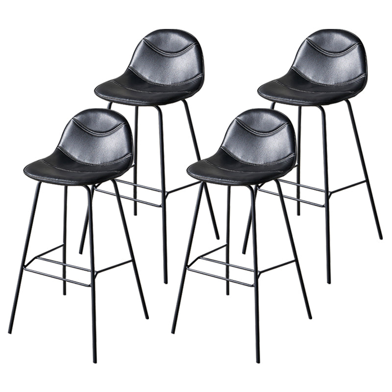 Industrial Black Counter Stools Iron Upholstered Bar Stools Bristol with Bucket Seat Black Set of 4 Clearhalo 'Bar Furniture' 'Bar Stools' 'bar_stools' 'furniture_bar_stools' 'Kitchen & Dining Furniture' 'kitchen&dining_furn' 'kitchen' 'kitchen_furn' Furniture' 4183201