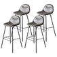 Industrial Black Counter Stools Iron Upholstered Bar Stools Bristol with Bucket Seat Grey Set of 4 Clearhalo 'Bar Furniture' 'Bar Stools' 'bar_stools' 'furniture_bar_stools' 'Kitchen & Dining Furniture' 'kitchen&dining_furn' 'kitchen' 'kitchen_furn' Furniture' 4183202
