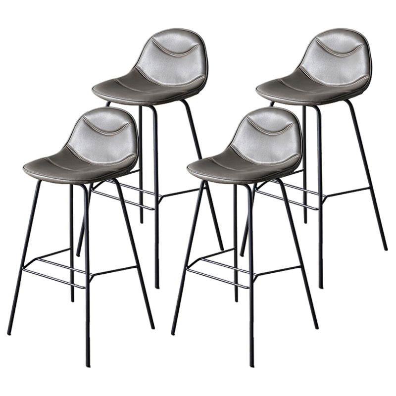 Industrial Black Counter Stools Iron Upholstered Bar Stools Bristol with Bucket Seat Grey Set of 4 Clearhalo 'Bar Furniture' 'Bar Stools' 'bar_stools' 'furniture_bar_stools' 'Kitchen & Dining Furniture' 'kitchen&dining_furn' 'kitchen' 'kitchen_furn' Furniture' 4183202