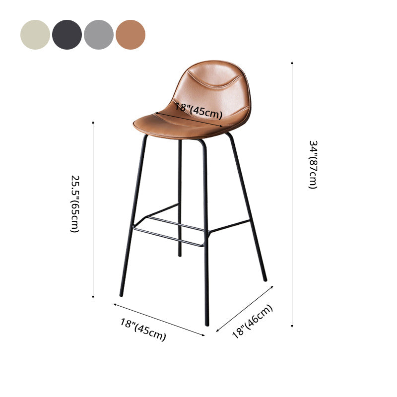 Industrial Black Counter Stools Iron Upholstered Bar Stools Bristol with Bucket Seat Clearhalo 'Bar Furniture' 'Bar Stools' 'bar_stools' 'furniture_bar_stools' 'Kitchen & Dining Furniture' 'kitchen&dining_furn' 'kitchen' 'kitchen_furn' Furniture' 4183203