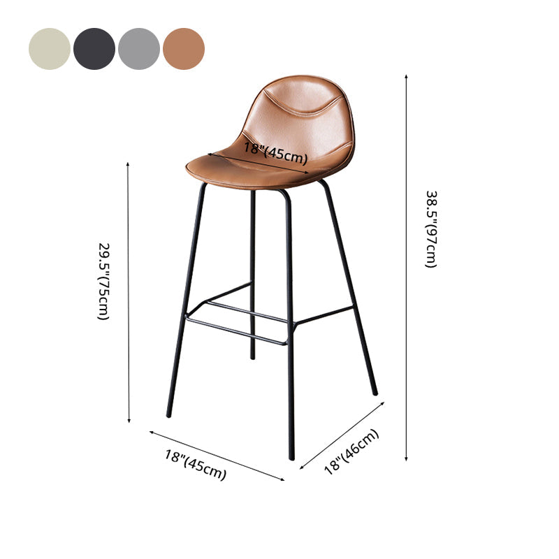 Industrial Black Counter Stools Iron Upholstered Bar Stools Bristol with Bucket Seat Clearhalo 'Bar Furniture' 'Bar Stools' 'bar_stools' 'furniture_bar_stools' 'Kitchen & Dining Furniture' 'kitchen&dining_furn' 'kitchen' 'kitchen_furn' Furniture' 4183204