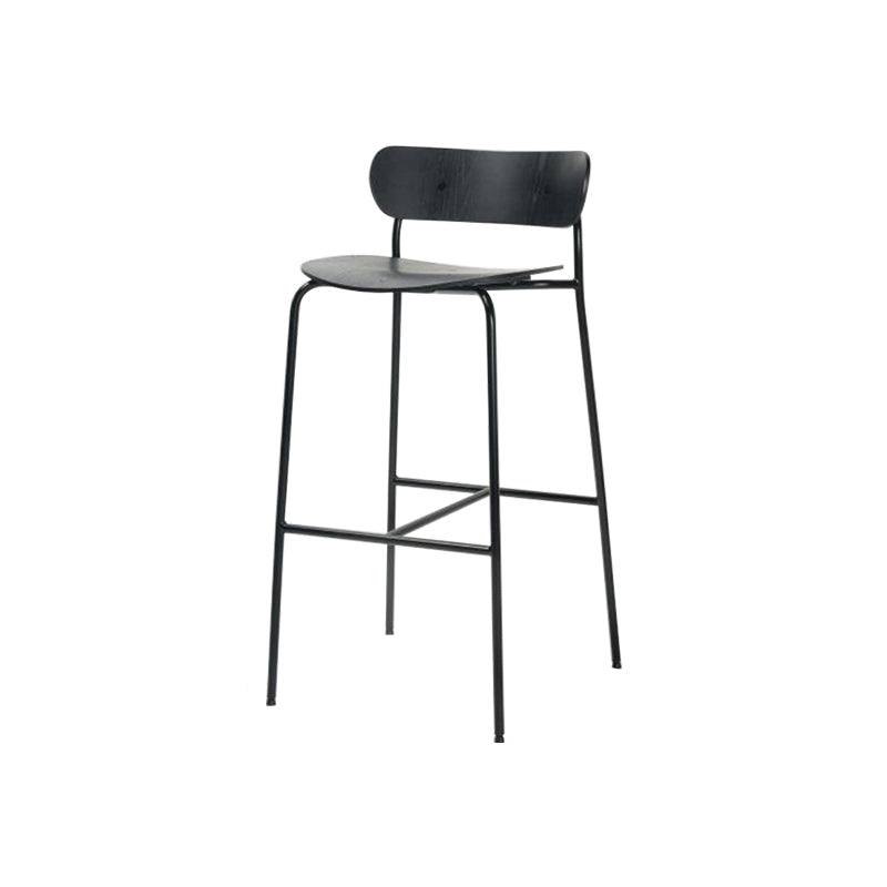 Industrial Black Counter Stool Iron Wooden Bar Bristol Stool with Low Back 1 Piece Black Clearhalo 'Bar Furniture' 'Bar Stools' 'bar_stools' 'furniture_bar_stools' 'Kitchen & Dining Furniture' 'kitchen&dining_furn' 'kitchen' 'kitchen_furn' Furniture' 4183206