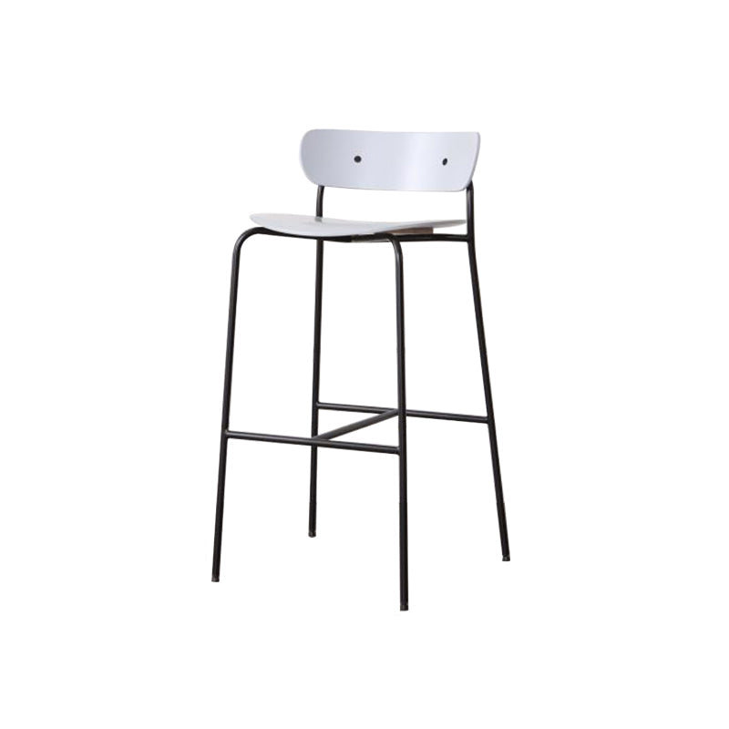 Industrial Black Counter Stool Iron Wooden Bar Bristol Stool with Low Back 1 Piece White Clearhalo 'Bar Furniture' 'Bar Stools' 'bar_stools' 'furniture_bar_stools' 'Kitchen & Dining Furniture' 'kitchen&dining_furn' 'kitchen' 'kitchen_furn' Furniture' 4183207