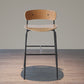 Industrial Black Counter Stool Iron Wooden Bar Bristol Stool with Low Back 1 Piece Clearhalo 'Bar Furniture' 'Bar Stools' 'bar_stools' 'furniture_bar_stools' 'Kitchen & Dining Furniture' 'kitchen&dining_furn' 'kitchen' 'kitchen_furn' Furniture' 4183208