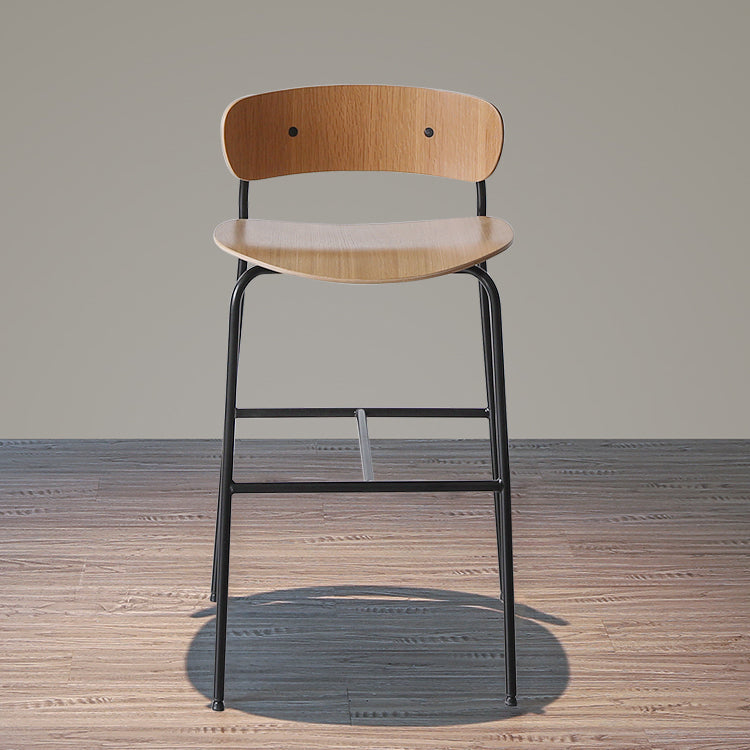 Industrial Black Counter Stool Iron Wooden Bar Bristol Stool with Low Back 1 Piece Clearhalo 'Bar Furniture' 'Bar Stools' 'bar_stools' 'furniture_bar_stools' 'Kitchen & Dining Furniture' 'kitchen&dining_furn' 'kitchen' 'kitchen_furn' Furniture' 4183208