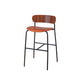 Industrial Black Counter Stool Iron Wooden Bar Bristol Stool with Low Back 1 Piece Walnut Clearhalo 'Bar Furniture' 'Bar Stools' 'bar_stools' 'furniture_bar_stools' 'Kitchen & Dining Furniture' 'kitchen&dining_furn' 'kitchen' 'kitchen_furn' Furniture' 4183211