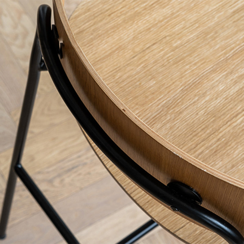 Industrial Black Counter Stool Iron Wooden Bar Bristol Stool with Low Back 1 Piece Clearhalo 'Bar Furniture' 'Bar Stools' 'bar_stools' 'furniture_bar_stools' 'Kitchen & Dining Furniture' 'kitchen&dining_furn' 'kitchen' 'kitchen_furn' Furniture' 4183215