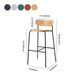 Industrial Black Counter Stool Iron Wooden Bar Bristol Stool with Low Back 1 Piece Clearhalo 'Bar Furniture' 'Bar Stools' 'bar_stools' 'furniture_bar_stools' 'Kitchen & Dining Furniture' 'kitchen&dining_furn' 'kitchen' 'kitchen_furn' Furniture' 4183217
