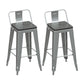Industrial Silver Counter Stools Iron Wooden Bar Bristol Stools with Low Back Set of 2 Clearhalo 'Bar Furniture' 'Bar Stools' 'bar_stools' 'furniture_bar_stools' 'Kitchen & Dining Furniture' 'kitchen&dining_furn' 'kitchen' 'kitchen_furn' Furniture' 4183220