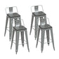 Industrial Silver Counter Stools Iron Wooden Bar Bristol Stools with Low Back Set of 4 Clearhalo 'Bar Furniture' 'Bar Stools' 'bar_stools' 'furniture_bar_stools' 'Kitchen & Dining Furniture' 'kitchen&dining_furn' 'kitchen' 'kitchen_furn' Furniture' 4183221
