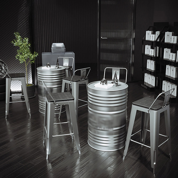 Industrial Silver Counter Stools Iron Wooden Bar Bristol Stools with Low Back Clearhalo 'Bar Furniture' 'Bar Stools' 'bar_stools' 'furniture_bar_stools' 'Kitchen & Dining Furniture' 'kitchen&dining_furn' 'kitchen' 'kitchen_furn' Furniture' 4183224