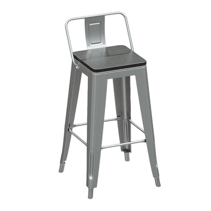 Industrial Silver Counter Stools Iron Wooden Bar Bristol Stools with Low Back 1 Piece Clearhalo 'Bar Furniture' 'Bar Stools' 'bar_stools' 'furniture_bar_stools' 'Kitchen & Dining Furniture' 'kitchen&dining_furn' 'kitchen' 'kitchen_furn' Furniture' 4183225