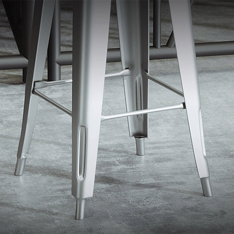 Industrial Silver Counter Stools Iron Wooden Bar Bristol Stools with Low Back Clearhalo 'Bar Furniture' 'Bar Stools' 'bar_stools' 'furniture_bar_stools' 'Kitchen & Dining Furniture' 'kitchen&dining_furn' 'kitchen' 'kitchen_furn' Furniture' 4183226