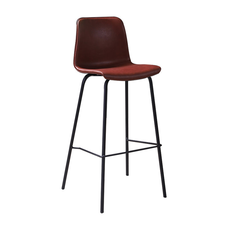 Industrial Black Metal Counter Stools Low Back Indoor Bar Stool with Bucket Seat Red 1 Piece Clearhalo 'Bar Furniture' 'Bar Stools' 'bar_stools' 'furniture_bar_stools' 'Kitchen & Dining Furniture' 'kitchen&dining_furn' 'kitchen' 'kitchen_furn' Furniture' 4183233