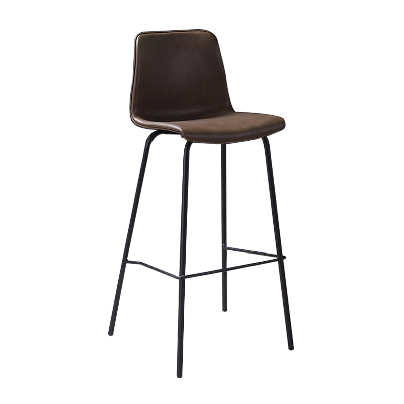 Industrial Black Metal Counter Stools Low Back Indoor Bar Stool with Bucket Seat Khaki 1 Piece Clearhalo 'Bar Furniture' 'Bar Stools' 'bar_stools' 'furniture_bar_stools' 'Kitchen & Dining Furniture' 'kitchen&dining_furn' 'kitchen' 'kitchen_furn' Furniture' 4183234