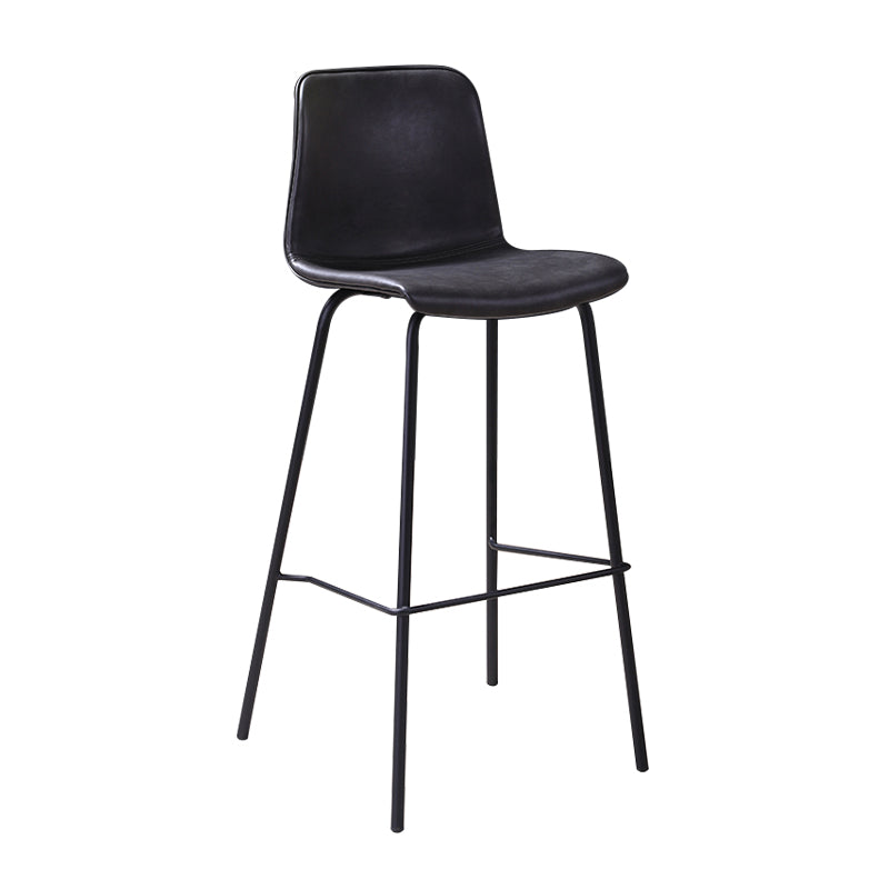 Industrial Black Metal Counter Stools Low Back Indoor Bar Stool with Bucket Seat Black 1 Piece Clearhalo 'Bar Furniture' 'Bar Stools' 'bar_stools' 'furniture_bar_stools' 'Kitchen & Dining Furniture' 'kitchen&dining_furn' 'kitchen' 'kitchen_furn' Furniture' 4183236
