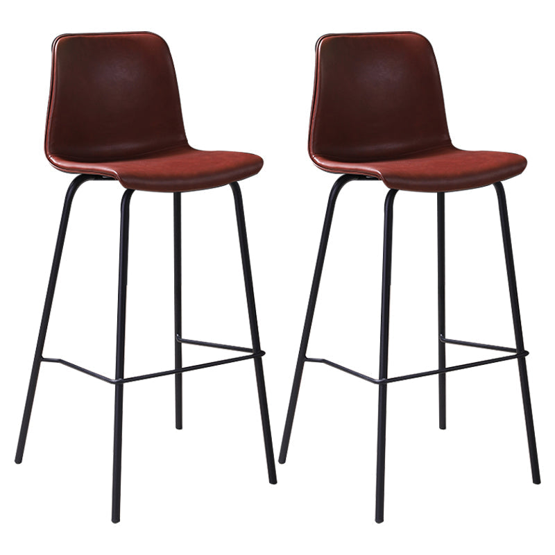 Industrial Black Metal Counter Stools Low Back Indoor Bar Stool with Bucket Seat Red Set of 2 Clearhalo 'Bar Furniture' 'Bar Stools' 'bar_stools' 'furniture_bar_stools' 'Kitchen & Dining Furniture' 'kitchen&dining_furn' 'kitchen' 'kitchen_furn' Furniture' 4183240