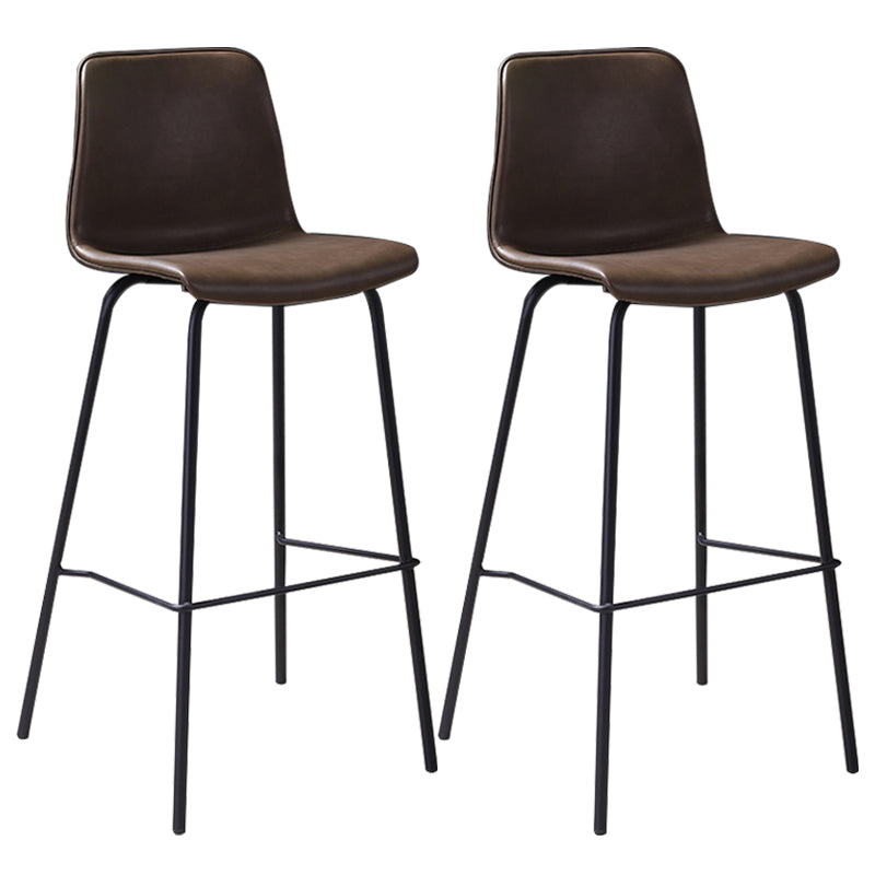 Industrial Black Metal Counter Stools Low Back Indoor Bar Stool with Bucket Seat Khaki Set of 2 Clearhalo 'Bar Furniture' 'Bar Stools' 'bar_stools' 'furniture_bar_stools' 'Kitchen & Dining Furniture' 'kitchen&dining_furn' 'kitchen' 'kitchen_furn' Furniture' 4183243