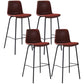Industrial Black Metal Counter Stools Low Back Indoor Bar Stool with Bucket Seat Red Set of 4 Clearhalo 'Bar Furniture' 'Bar Stools' 'bar_stools' 'furniture_bar_stools' 'Kitchen & Dining Furniture' 'kitchen&dining_furn' 'kitchen' 'kitchen_furn' Furniture' 4183251