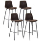 Industrial Black Metal Counter Stools Low Back Indoor Bar Stool with Bucket Seat Khaki Set of 4 Clearhalo 'Bar Furniture' 'Bar Stools' 'bar_stools' 'furniture_bar_stools' 'Kitchen & Dining Furniture' 'kitchen&dining_furn' 'kitchen' 'kitchen_furn' Furniture' 4183253