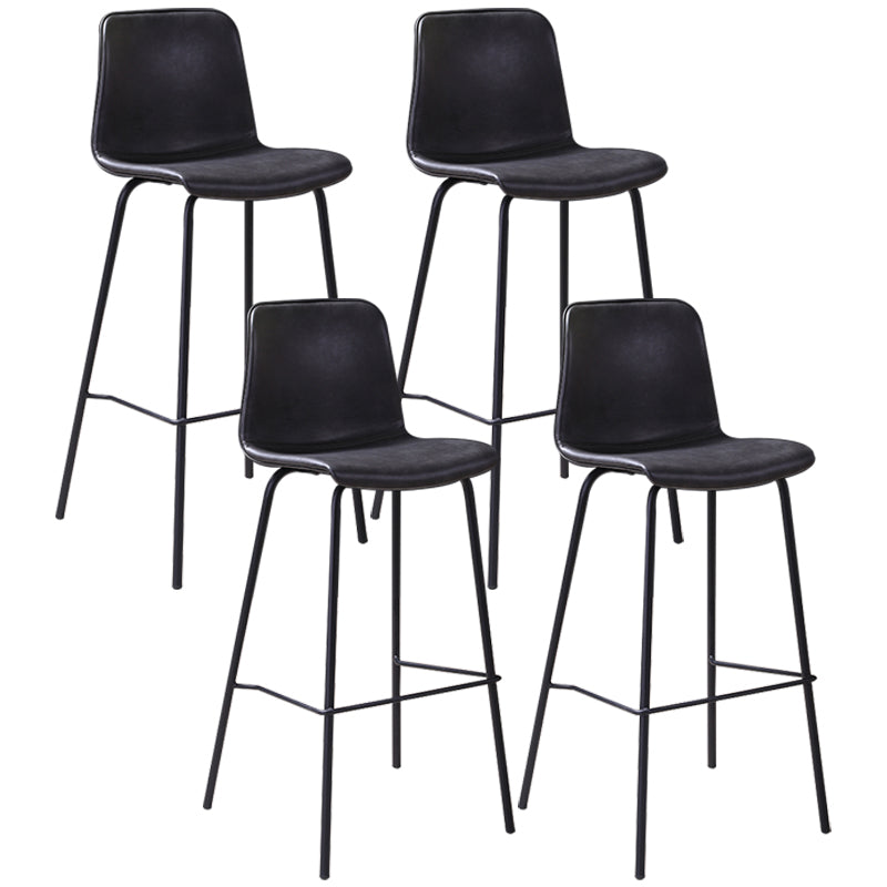 Industrial Black Metal Counter Stools Low Back Indoor Bar Stool with Bucket Seat Black Set of 4 Clearhalo 'Bar Furniture' 'Bar Stools' 'bar_stools' 'furniture_bar_stools' 'Kitchen & Dining Furniture' 'kitchen&dining_furn' 'kitchen' 'kitchen_furn' Furniture' 4183254