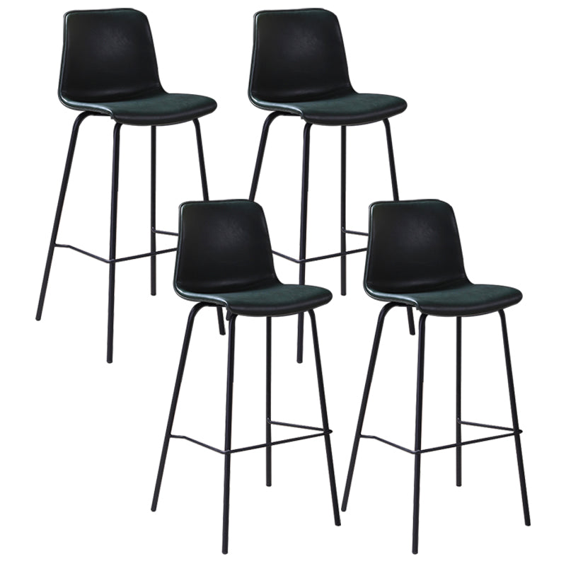 Industrial Black Metal Counter Stools Low Back Indoor Bar Stool with Bucket Seat Green Set of 4 Clearhalo 'Bar Furniture' 'Bar Stools' 'bar_stools' 'furniture_bar_stools' 'Kitchen & Dining Furniture' 'kitchen&dining_furn' 'kitchen' 'kitchen_furn' Furniture' 4183255