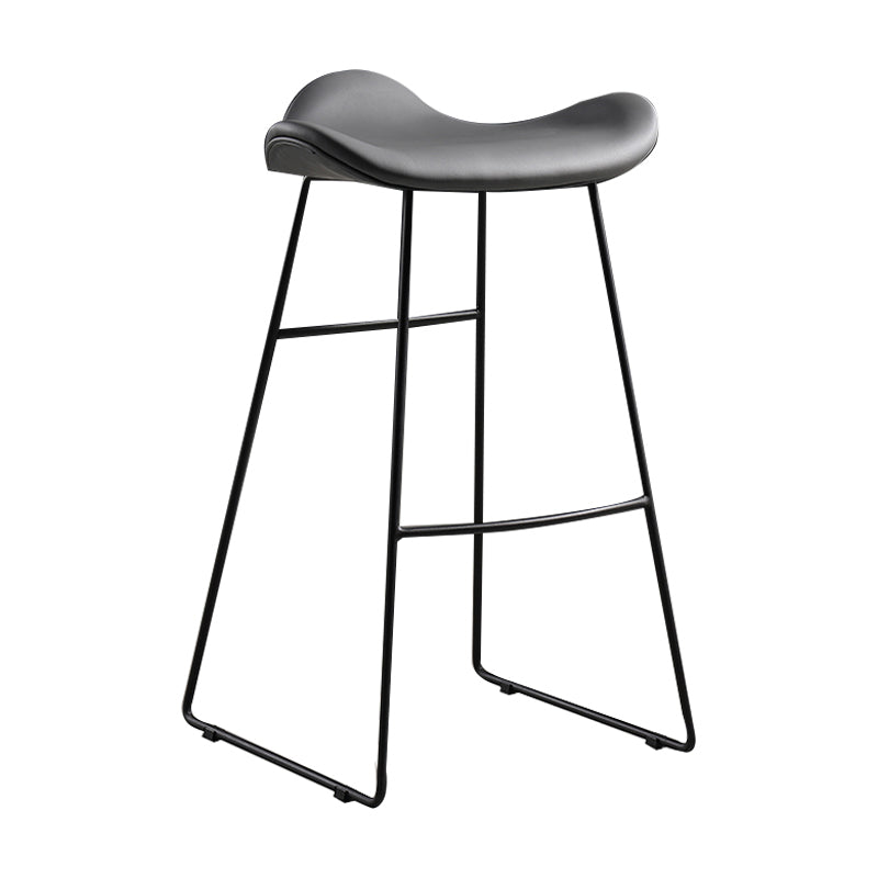 Upholstered 30" H Indoor Barstool Industrial Quilted Tall Stool with Footrest Grey 1 Piece Backless Clearhalo 'Bar Furniture' 'Bar Stools' 'bar_stools' 'furniture_bar_stools' 'Kitchen & Dining Furniture' 'kitchen&dining_furn' 'kitchen' 'kitchen_furn' Furniture' 4183262