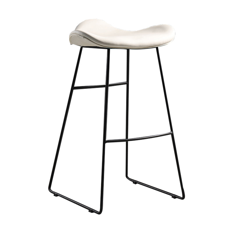 Upholstered 30" H Indoor Barstool Industrial Quilted Tall Stool with Footrest White 1 Piece Backless Clearhalo 'Bar Furniture' 'Bar Stools' 'bar_stools' 'furniture_bar_stools' 'Kitchen & Dining Furniture' 'kitchen&dining_furn' 'kitchen' 'kitchen_furn' Furniture' 4183264