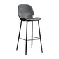 Upholstered 30" H Indoor Barstool Industrial Quilted Tall Stool with Footrest Grey 1 Piece Low Back Clearhalo 'Bar Furniture' 'Bar Stools' 'bar_stools' 'furniture_bar_stools' 'Kitchen & Dining Furniture' 'kitchen&dining_furn' 'kitchen' 'kitchen_furn' Furniture' 4183270