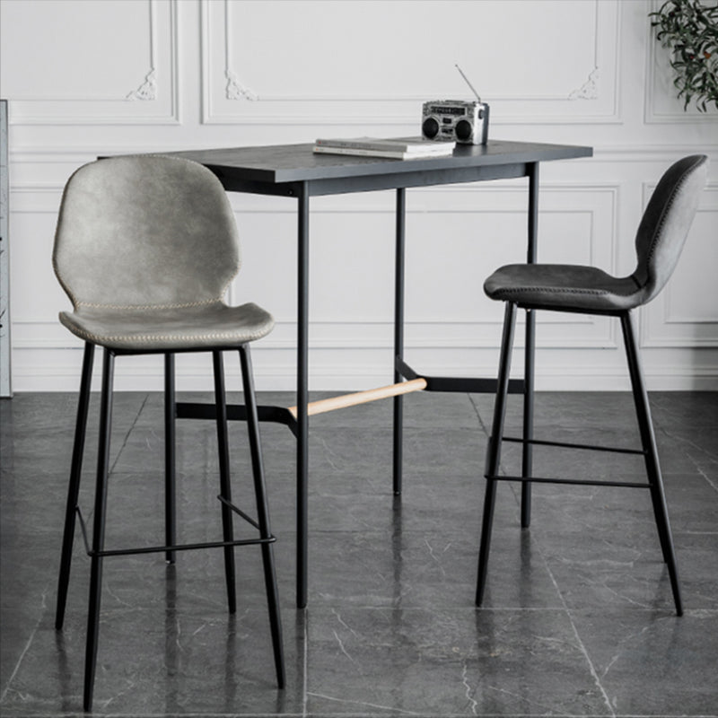 Upholstered 30" H Indoor Barstool Industrial Quilted Tall Stool with Footrest Clearhalo 'Bar Furniture' 'Bar Stools' 'bar_stools' 'furniture_bar_stools' 'Kitchen & Dining Furniture' 'kitchen&dining_furn' 'kitchen' 'kitchen_furn' Furniture' 4183274